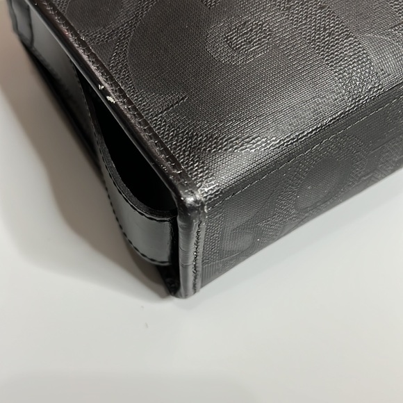 CHRISTIAN DIOR VINTAGE BLACK MONOGRAM CANVAS CLUTCH - Picture 12 of 16